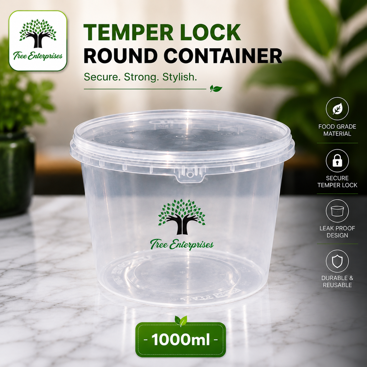 TAMPER LOCK ROUND CONTAINER 1000ML